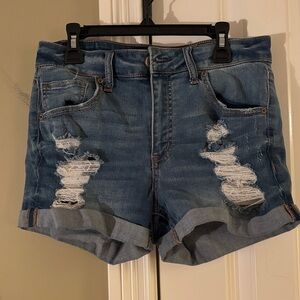 Aeropostale Blue Distressed Jean Shorts